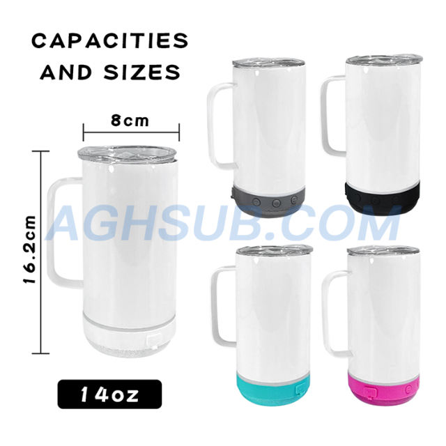 14oz sublimation speaker coffee handle  mug