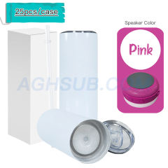 US warehouse 20oz sublimation straight speaker tumbler 25pcs pack