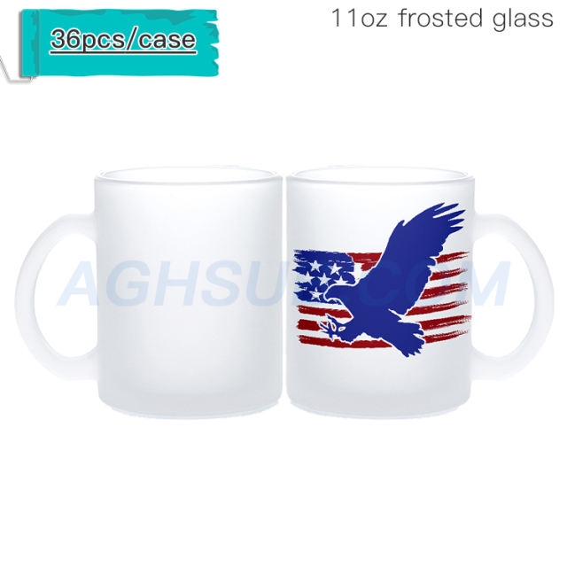 11oz plain frosted sublimation glass mug
