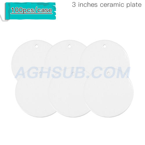 US warehouse 3 inch sublimation ceramic ornament