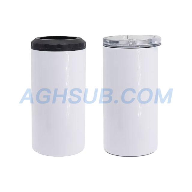 16oz 2 lids sublimation 4 in 1 can cooler