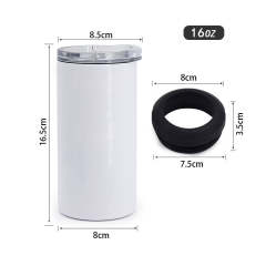 US warehouse 16oz 2 lids sublimation 4 in 1 can cooler