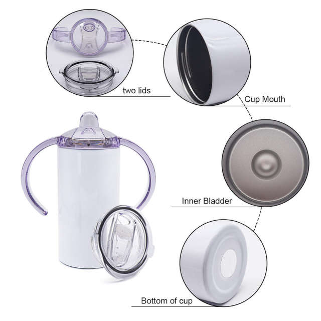 TWO LIDS! 12oz Sublimation Sippy Cups With Flat Lids & Handle Lids  Stainless Steel Straight Water Glasses Double Insulated Mugs Kids Cups A12  From Hc_network004, $5.71