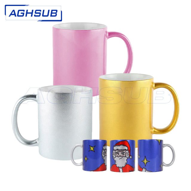 11oz mix ceramic pearlescent sublimation mug