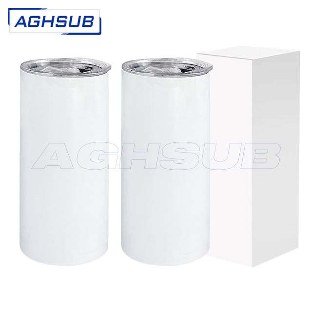 US warehouse 15oz skinny straight sublimation blanks tumblers