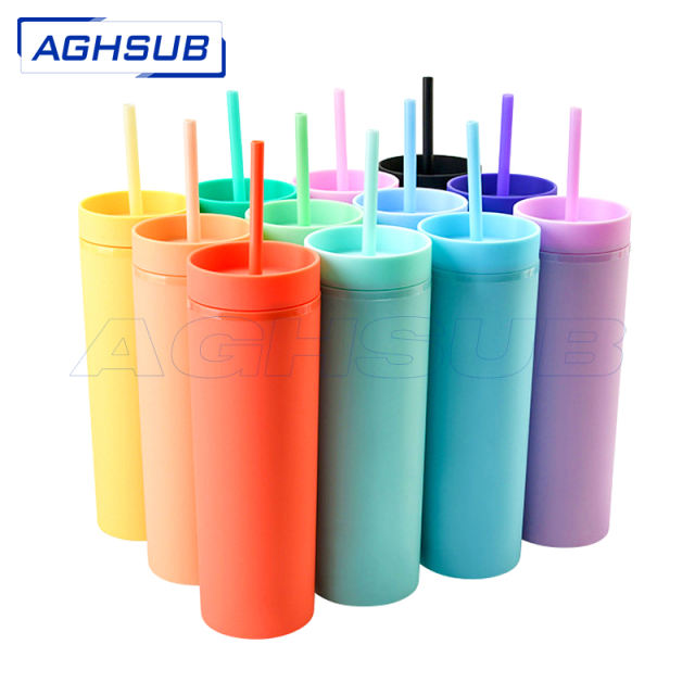 16oz 450ml acrylic matte double walled plastic tumblers