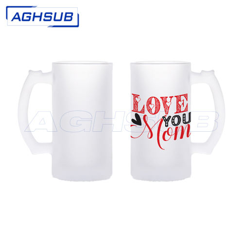 US warehouse 16oz plain frosted sublimation glass beer mug