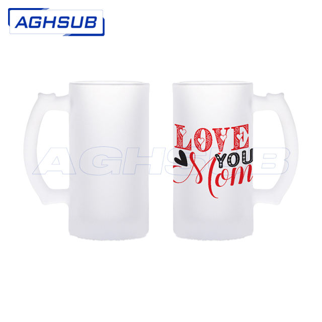 16oz plain frosted sublimation glass mug