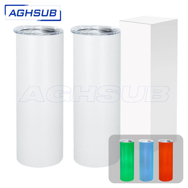 US warehouse 20oz sublimation glow in dark straight tumbler