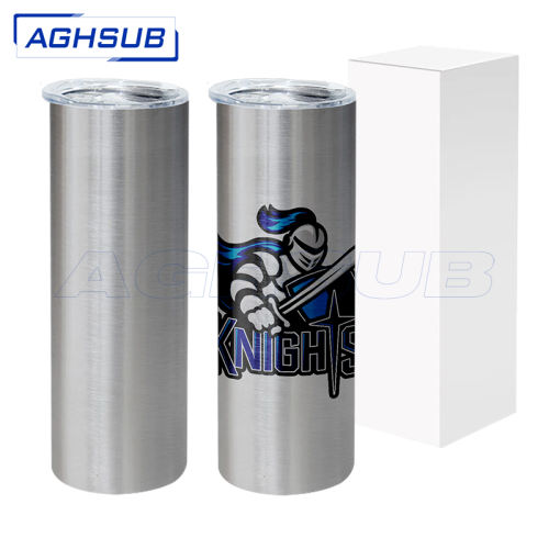 US warehouse 20oz sublimation stainless silver skinny tumbler