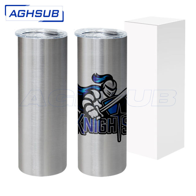 20oz sublimation stainless silver skinny tumbler