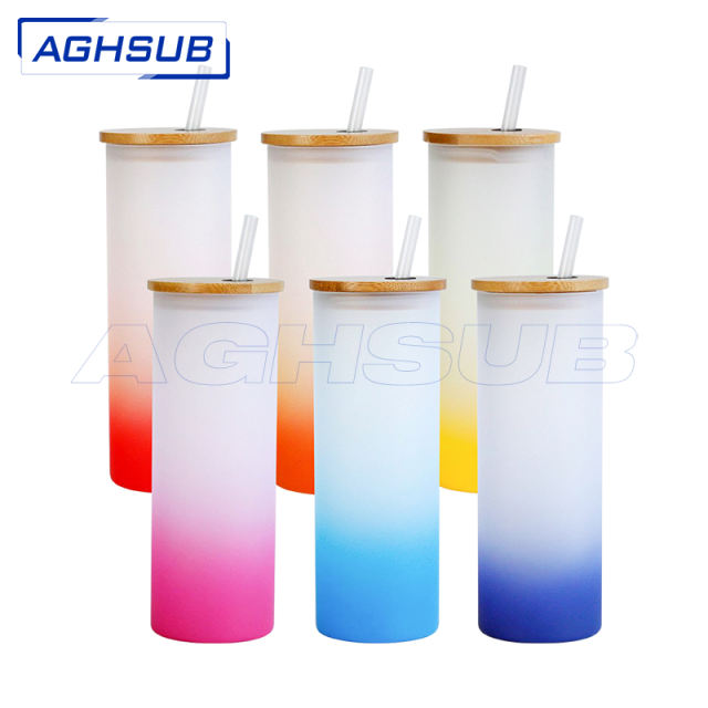 25oz gradient straight sublimation glass tumbler