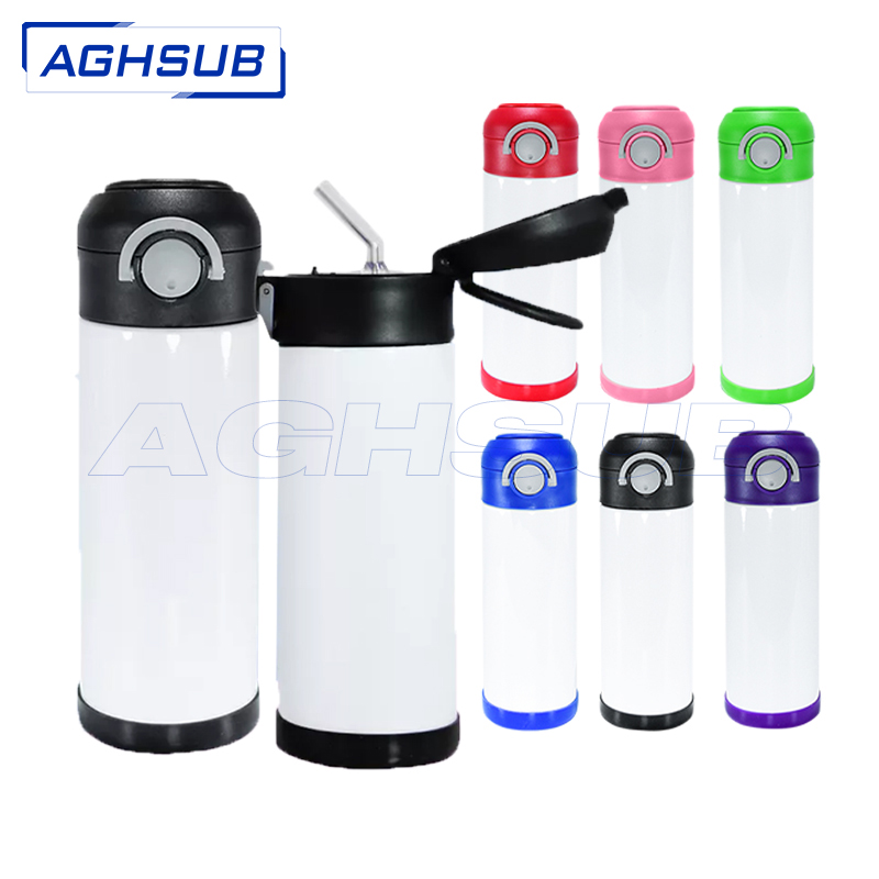 Source Hot sale 12oz sublimation stainless steel insulated white kids  tumbler bounce lid water bottle on m.