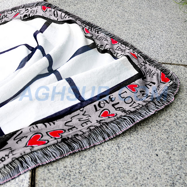 Always Love Panel Sublimation Blanket| 8 Panel | Blank Blanket| 40 x 60  inches| Fringe tassel trim
