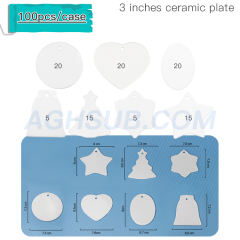 US warehouse 3 inch sublimation ceramic ornament