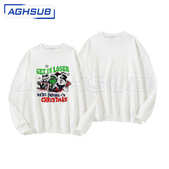 US warehouse sublimation white and grey crewneck blanks
