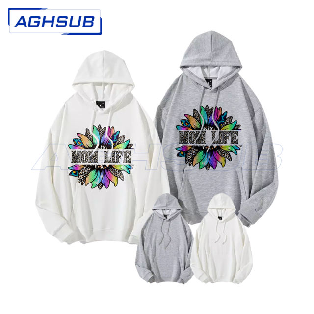 sublimation white grey hoodie