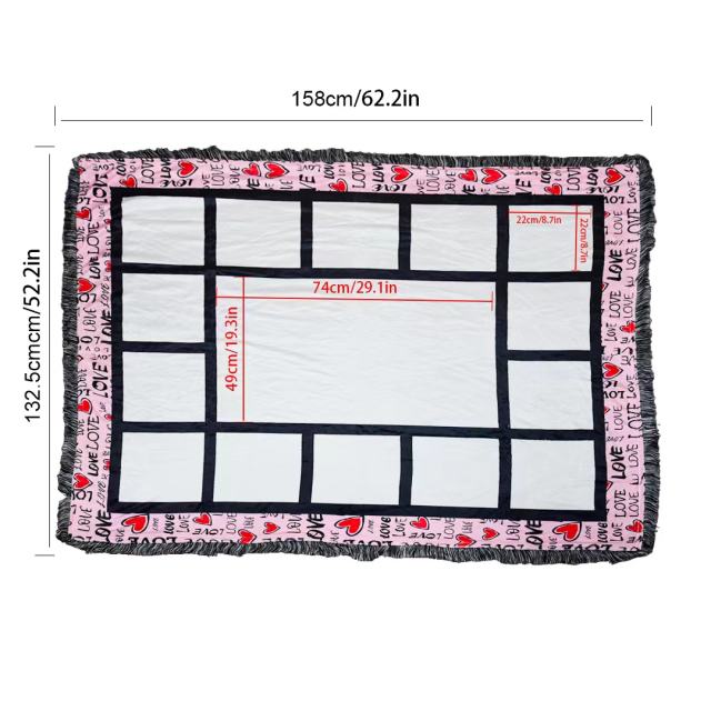 15 panel sublimation blanket with tassel