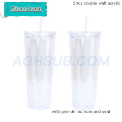 US warehouse 24oz double wall acrylic tumbler