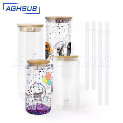 US warehouse 16oz 25oz double wall sublimation snowglobe glass