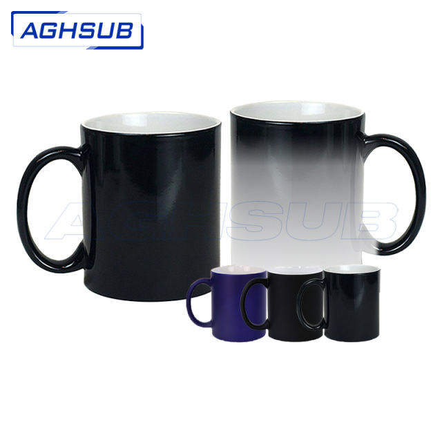 11oz ceramic hot change color glossy & matte sublimation  mug