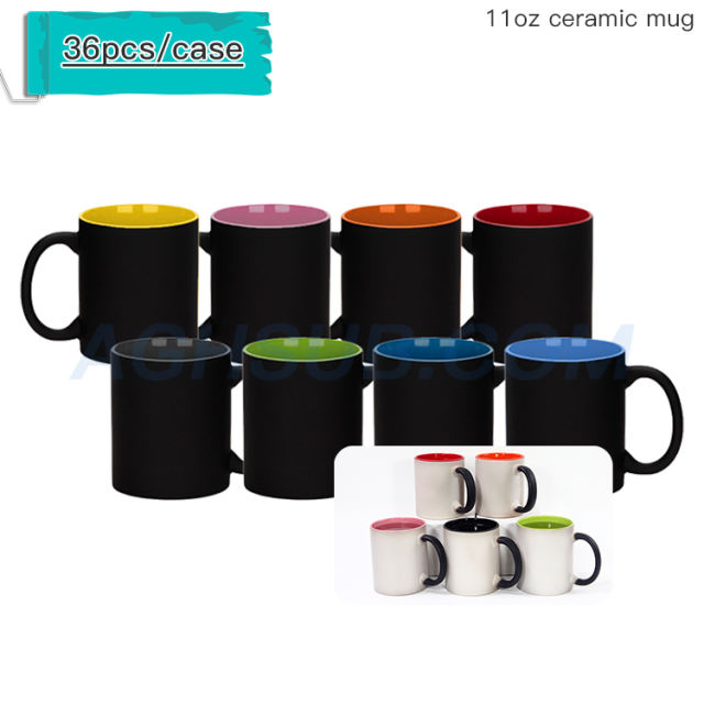 11oz colored inner color change ceramic sublimation mug