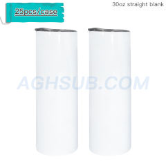 US warehouse 30oz skinny straight sublimation blanks tumblers