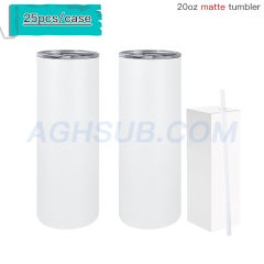 US warehouse 20oz matte straight sublimation tumbler