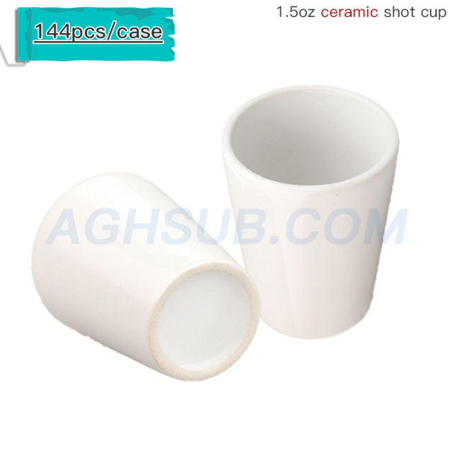 1.5oz white ceramic shot glass cup