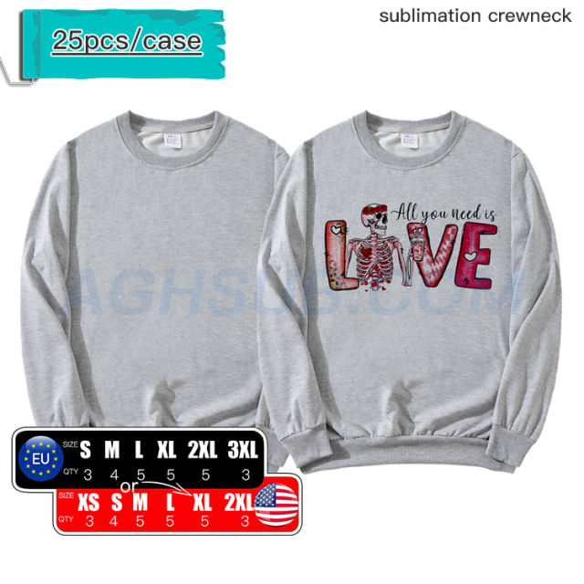 sublimation white crewneck