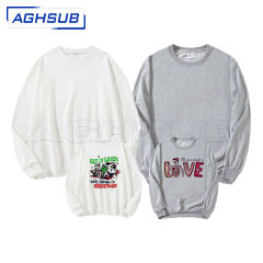 US warehouse sublimation white and grey crewneck blanks