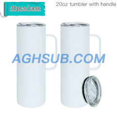 US warehouse 20oz sublimation straight tumbler with handle