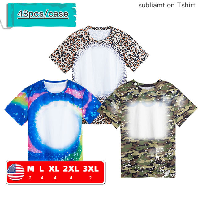 pattern style sublimation bleached shirts