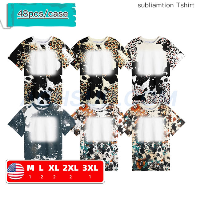 western style sublimation bleached shirts