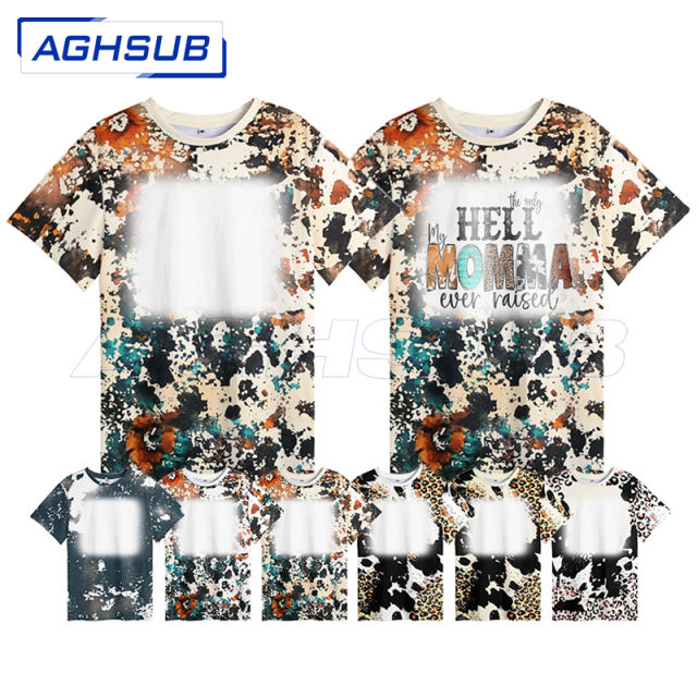 western style sublimation bleached shirts