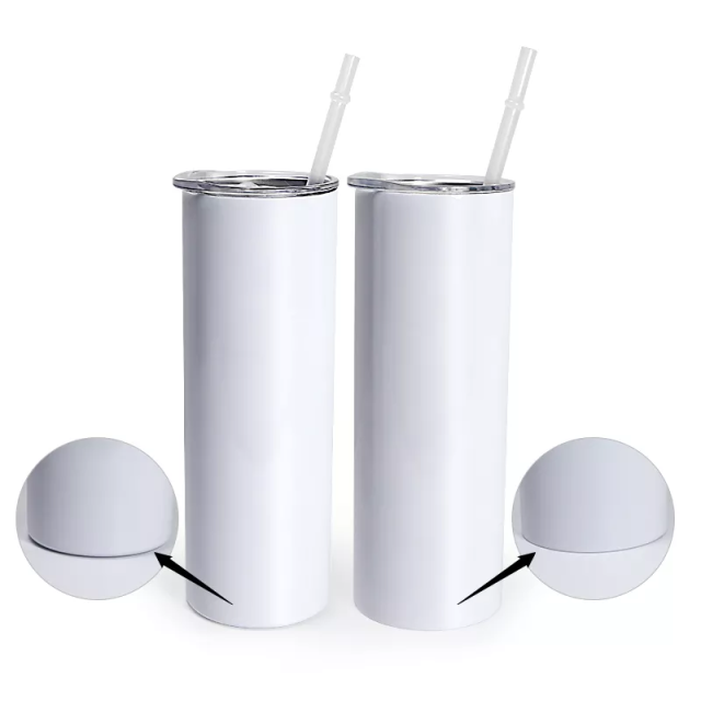 20oz Matte Flat Edge sublimation tumbler with rubber bottom