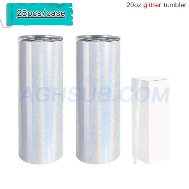 20oz glitter / shimmer skinny sublimation tumbler