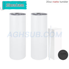 US warehouse 20oz matte straight sublimation tumbler