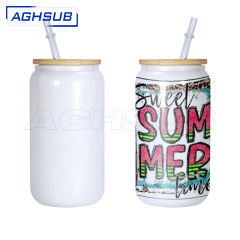 US warehouse 16oz glass glitter shimmer sublimation tumbler