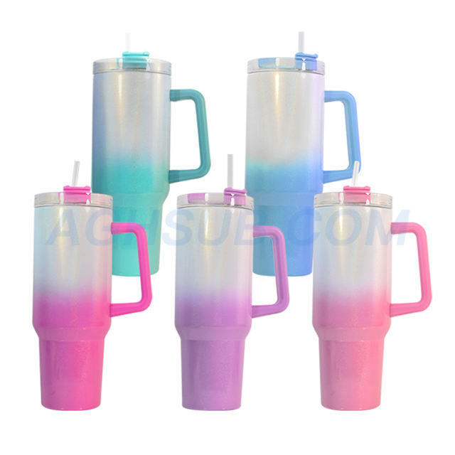 Fast shipping from china 40oz sublimation ombre shimmer mug