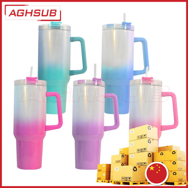Fast shipping from china 40oz sublimation ombre shimmer mug