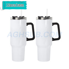 US warehouse 40oz sublimation white double wall mug with removable handle 6/12pcs/case