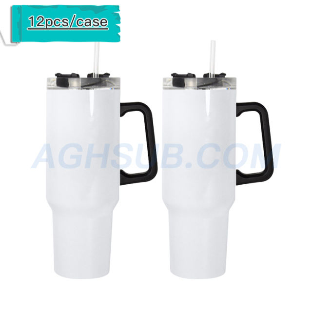USA 40oz sublimation white double wall mug with removable handle 12pcs/case