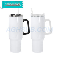 US warehouse 40oz sublimation white double wall mug with removable handle 6/12pcs/case