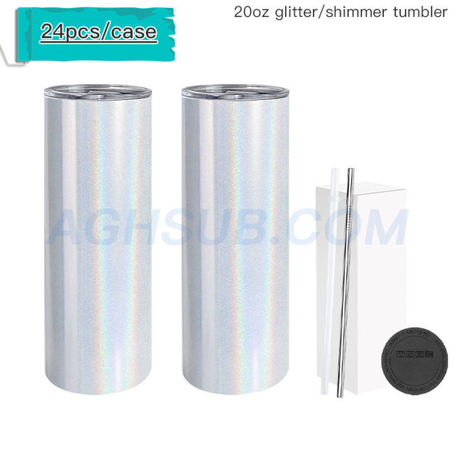20oz glitter / shimmer skinny sublimation tumbler