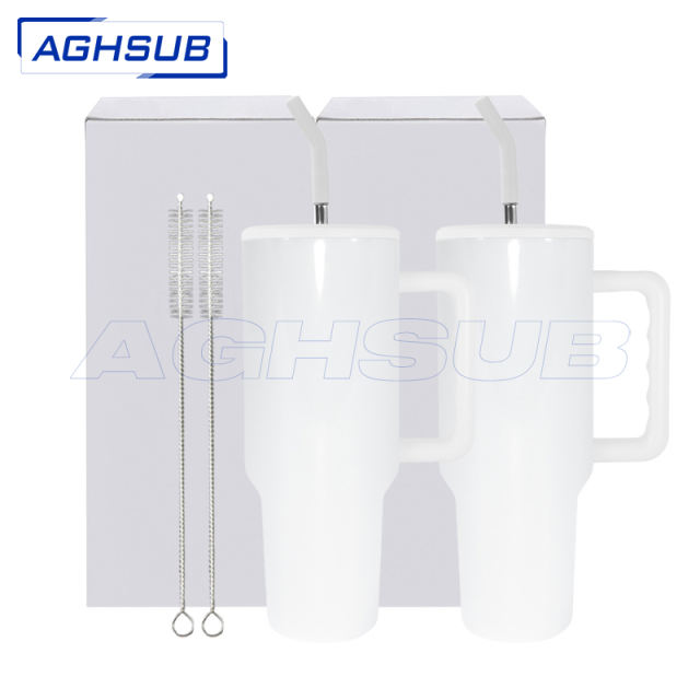USA warehouse 40oz V3.0 sublimation no metal rim white mug