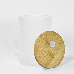 US warehouse 17oz glass sublimation beer mug with bamboo lids