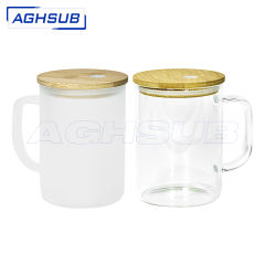 US warehouse 17oz glass sublimation beer mug with bamboo lids