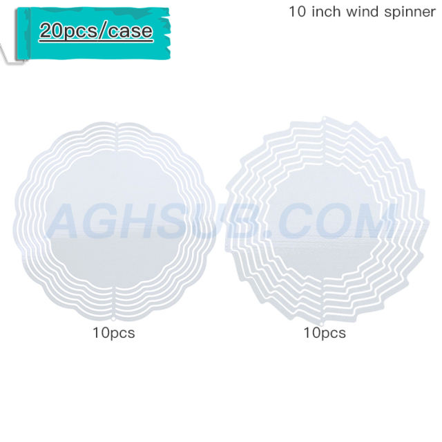 US warehouse 10inch aluminum sublimation wind spinners