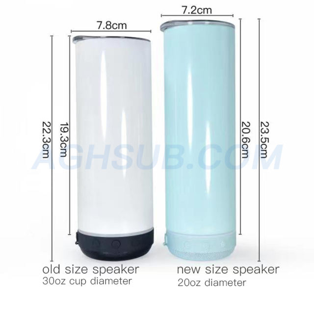 New small size 20oz  sublimation speaker colored body tumbler